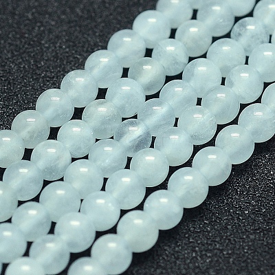 Natural Aquamarine Beads Strands G-P342-10-4mm-A-1