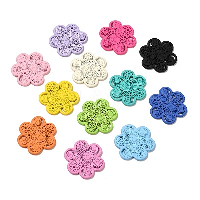 Rubberized Style Acrylic Beads MACR-D074-04-1