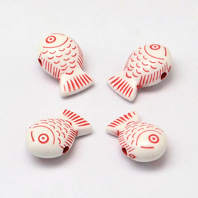 Fish Craft Style Acrylic Beads SACR-R886-08-1