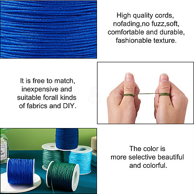 5 Rolls 5 Colors Nylon Braided Cord NWIR-YS0001-01C-1