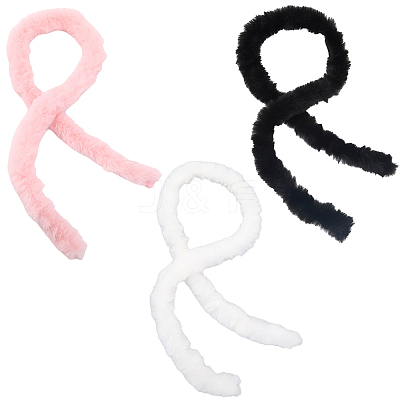 3Pcs 3 Colors Faux Fur Chenille Stick Fabric Roll for Christmas Tree Decor or Wreath Bows Craft FIND-CY0002-08-1