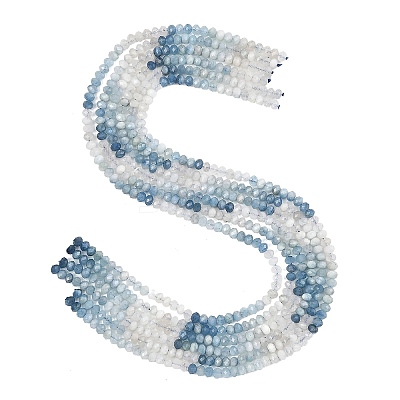 Natural Devil Blue Aquamarine Beads Strands G-NH0073-A01-1