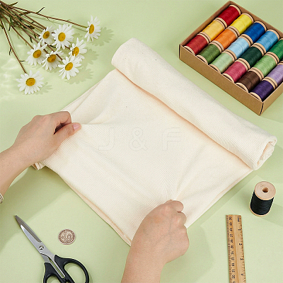 Cotton Ribbed Knit Fabric DIY-WH0622-769C-1