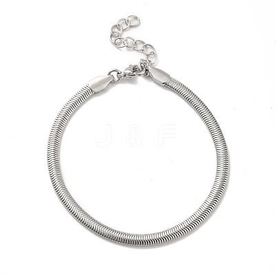 Rack Plating Brass Herringbone Chains Bracelet for Men Women BJEW-M227-01P-1