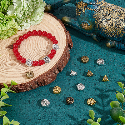 96Pcs 12 Style Zinc Alloy Beads FIND-AR0003-65-1