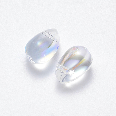 Transparent Spray Painted Glass Charms LS-GLAA-R211-03-D05-1