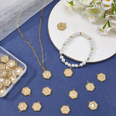 26Pcs 26 Styles Brass Pendants KK-SC0006-20-1