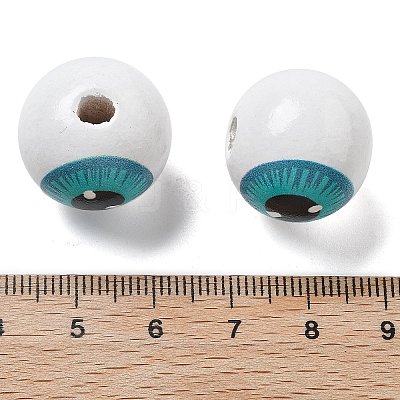 Printed Schima Wood European Beads WOOD-G023-01E-1