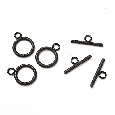304 Stainless Steel Textured Toggle Clasps STAS-A048-01EB-1