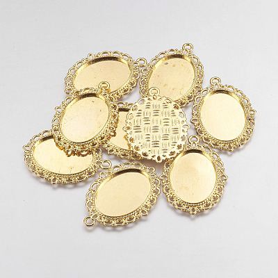 Zinc Alloy Pendant Settings for Cabochon & Rhinestone X-PALLOY-A15257-G-NR-1