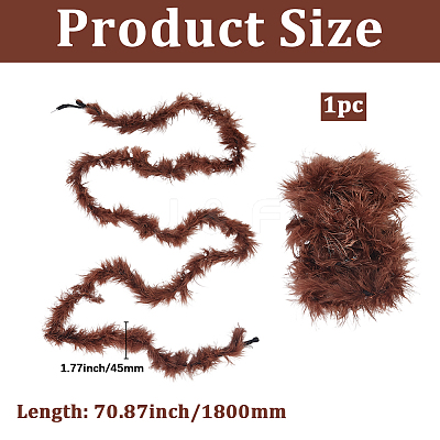 1Pc Turkey Feathers Fluff Boa for Dancing AJEW-GF0012-31B-1