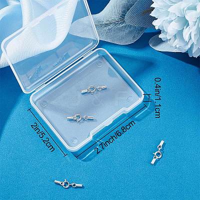 4 Sets 925 Sterling Silver Spring Ring Clasps STER-BBC0001-45A-1