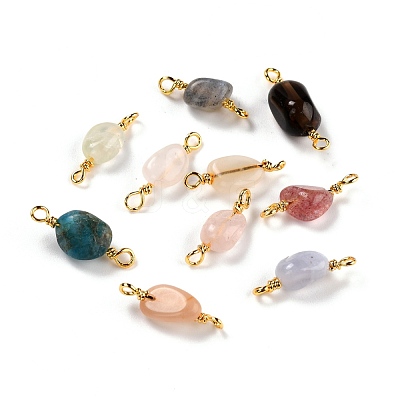 Natural Mixed Gemstone Links Connectors G-K316-02-RS-1