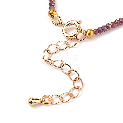 Faceted Electroplate Glass Beaded Bracelets BJEW-JB05693-03-1