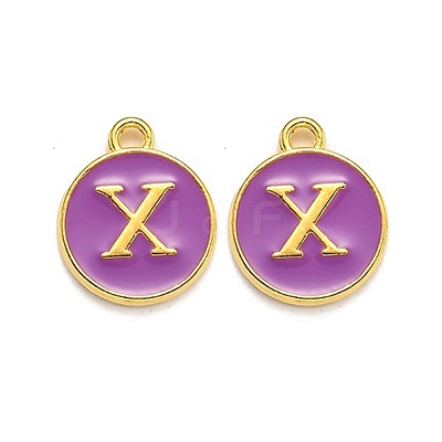 Golden Plated Alloy Enamel Charms ENAM-Q437-12X-1