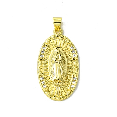 Real 18K Gold Plated Brass Micro Pave Clear Cubic Zirconia Pendants KK-H472-36E-G-1