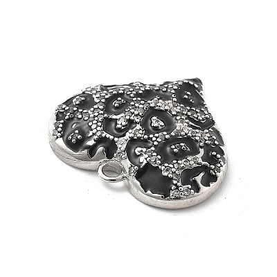 Brass Micro Pave Clear Cubic Zirconia Pendants KK-L228-43A-P-1