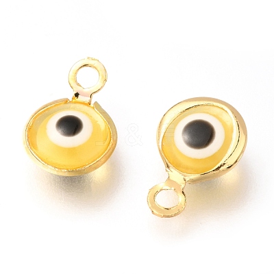Handmade Evil Eye Lampwork Charms KK-F764-13G-05-1