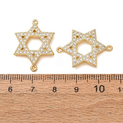 Brass Micro Pave Clear Cubic Zirconia Connector Charms CU-CBA4579-20G-1