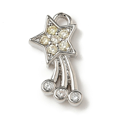 Brass Micro Pave Cubic Zirconia Charms KK-I276-43P-1