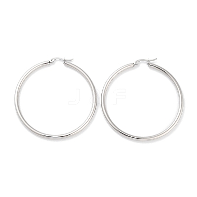 Non-Tarnish Ring 304 Stainless Steel Hoop Earrings for Women Men EJEW-B049-01H-P-1
