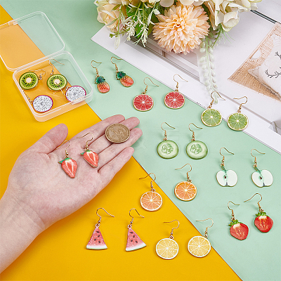 12Pair 304 Stainless Steel Dangle Earring EJEW-UN00021-1