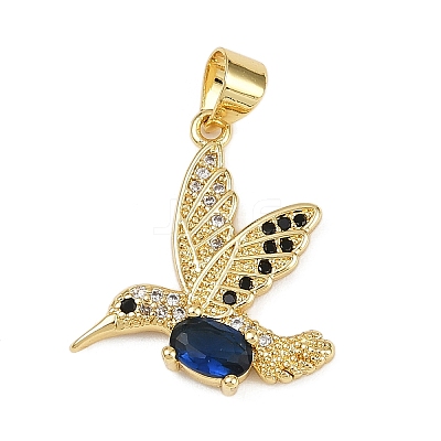 Brass Micro Pave Cubic Zirconia Pendants KK-S526-16G-1