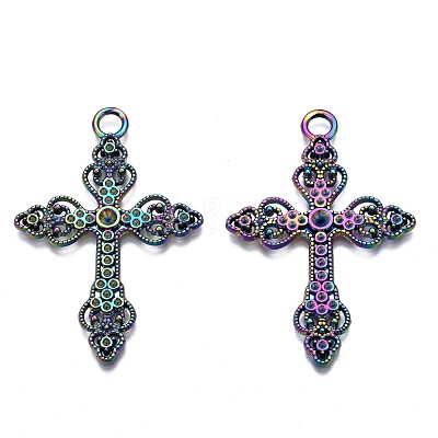 Rainbow Color Alloy Pendant Rhinestone Settings PALLOY-N163-156-NR-1