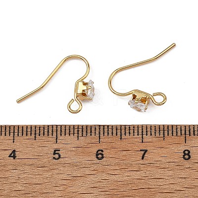SHEGRACE Brass Pave Cubic Zirconia Earring Findings XGRQ4S891-741G-1