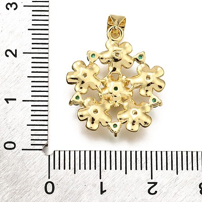Rack Plating Brass Micro Pave Cubic Zirconia Pendants KK-K401-64A-G-1