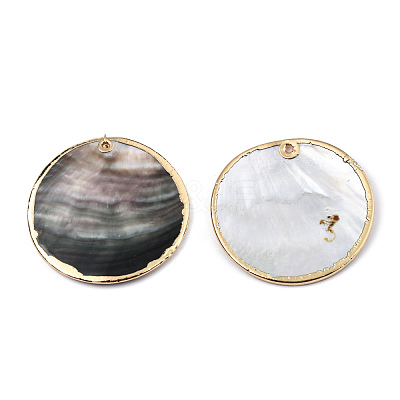 Natural Black Lip Shell Pendants SSHEL-N034-127B-01LG-1