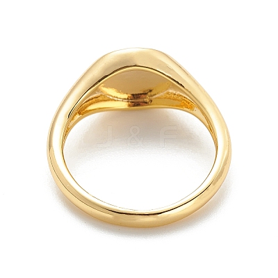 Brass Signet Ring for Women RJEW-E058-01G-05-1