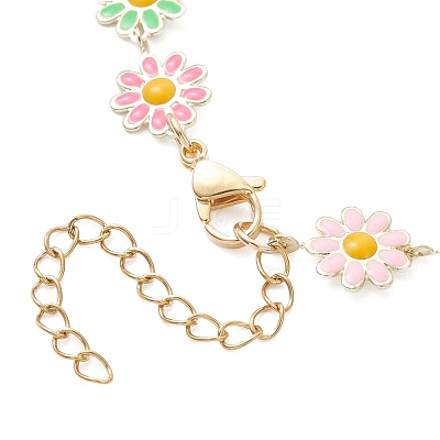 3Pcs Brass Enamel Link Chain Bracelets for Women BJEW-JB01439-1