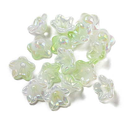 Iridescent Acrylic Bead Caps OACR-C021-08H-1