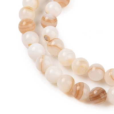 Natural Freshwater Shell Beads Strands SHEL-T011-02-6mm-1