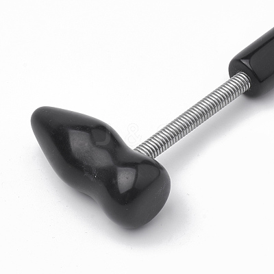 Natural Blackstone  Hand Massage Sticks DJEW-N002-01A-1