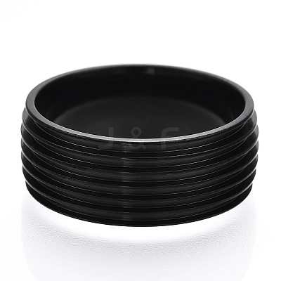 201 Stainless Steel Grooved Finger Ring Settings STAS-WH0047-07EB-1