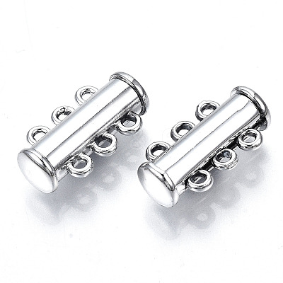 3-Strands Brass Magnetic Slide Lock Clasps X-KK-Q740-16P-1
