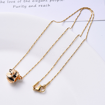 PVD Vacuum Plating 304 Stainless Steel Boston Link Chain Necklace NJEW-S420-006D-G-1