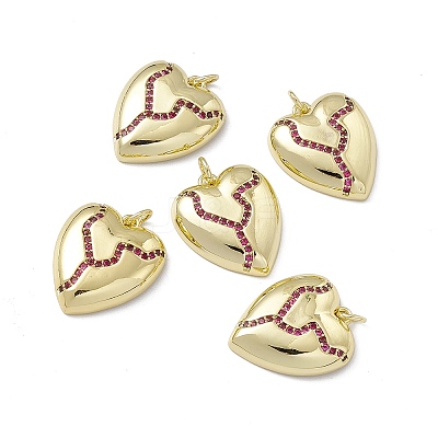 Rack Plating Brass Cubic Zirconia Charms KK-M231-04G-1