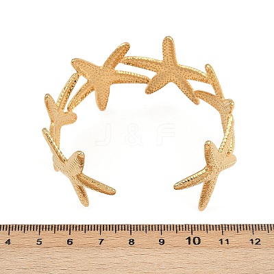 304 Stainless Steel Cuff Bangles for Women BJEW-D356-01G-1