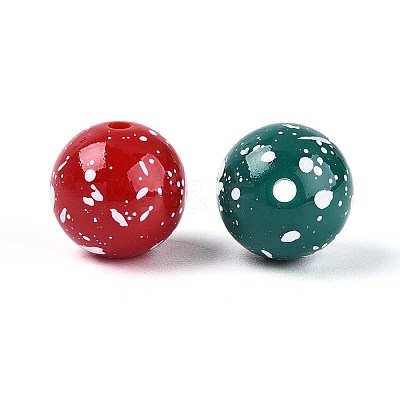 Opaque & Spray Painted Acrylic Beads OACR-G049-01A-1