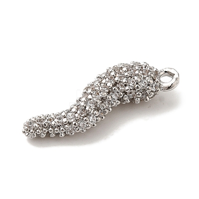 Rack Plating Brass Micro Pave Cubic Zirconia Pendant X-KK-A229-03B-P-1