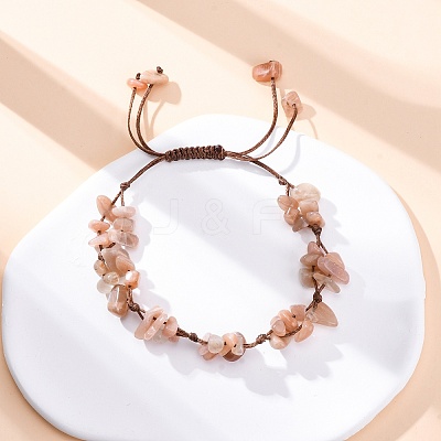 Adjustable Natural Gemstone Braided Bead Bracelets for Women BJEW-U035-02-1