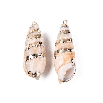 Electroplated Natural Shell Pendants BSHE-Q020-05-1