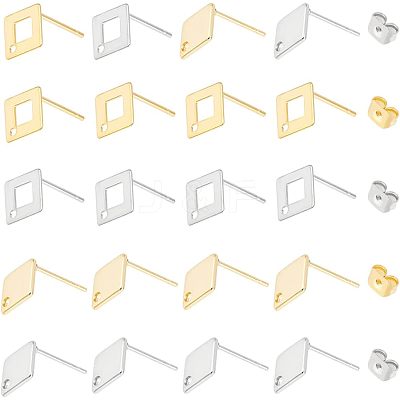 40Pcs 4 Style 304 & 201 Stainless Steel Stud Earring Findings STAS-UN0038-71-1