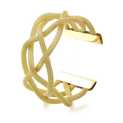 Hollow Alloy Braided Bangles BJEW-L697-001G-1