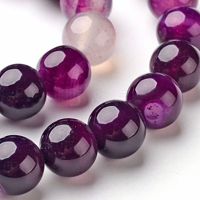 Natural Striped Agate/Banded Agate Beads Strands X-G-D845-01A-8mm-1