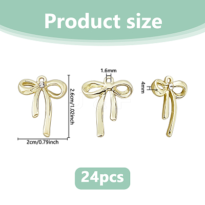 24Pcs Rack Plating Alloy Rhinestone Pendants FIND-DC0007-70-1