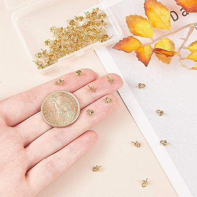 PVD Vacuum Plating 304 Stainless Steel Cup Pearl Peg Bails Pin Pendants STAS-UN0007-84G-1